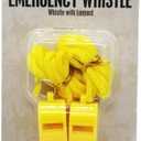 Kole Imports Whistles 2 Pack Plastic Sports  Loud Safety Whistles with Lanyard for Coaches, Referees, Teachers, Outdoor Hiking, Camping & Emergency Use