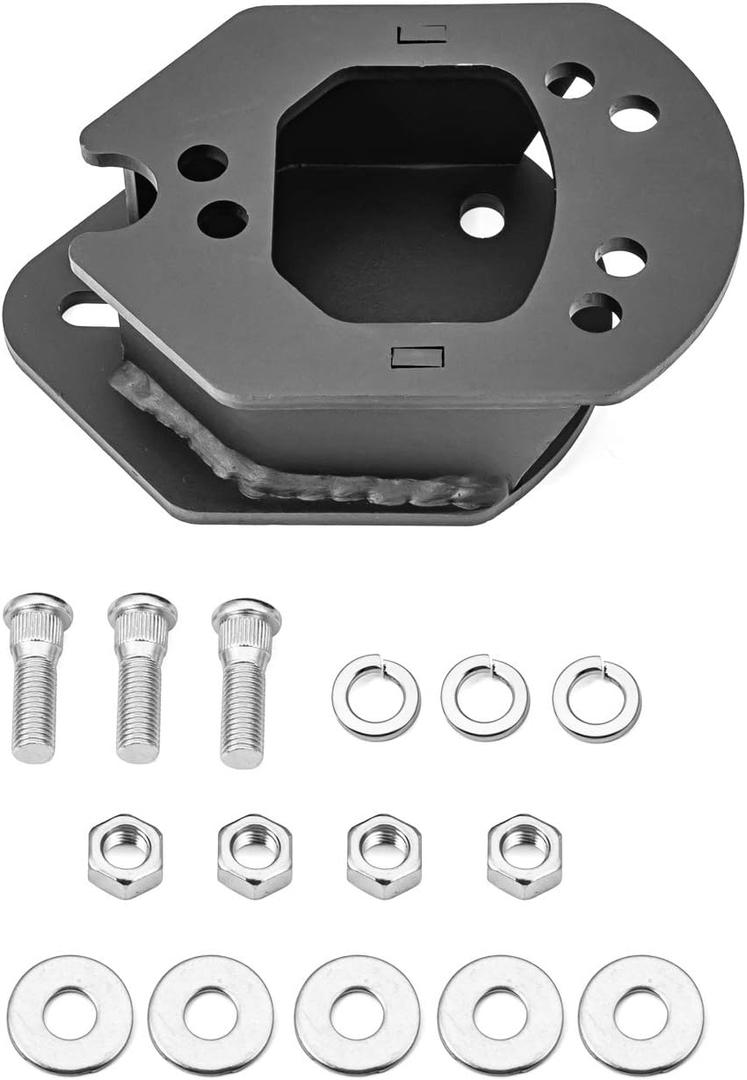 WSays 2" out 1.5 Up Spare Tire Carrier Spacer Compatible with Jeep Wrangler JK TJ YJ 1987-2018 Black