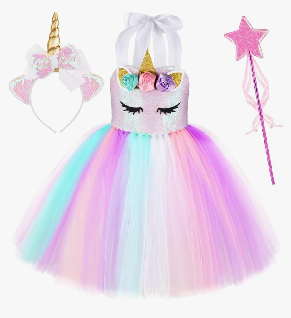 GIFTINBOX Girls Unicorn Princess Dress Unicorn Costume for Girls 3-8Y Halloween Costumes For Girls Toddlers Birthday Party Size 2T