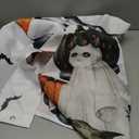 CINEKER Funny Halloween Dog Ghost Shower Curtain Sets for Bathroom 60Wx72H Pumpkins Boo Tree Shower Curtain Holiday Fun Halloween Bats Polyester Bathtub Curtain kids Child Bathroom Decor with 12 Hooks