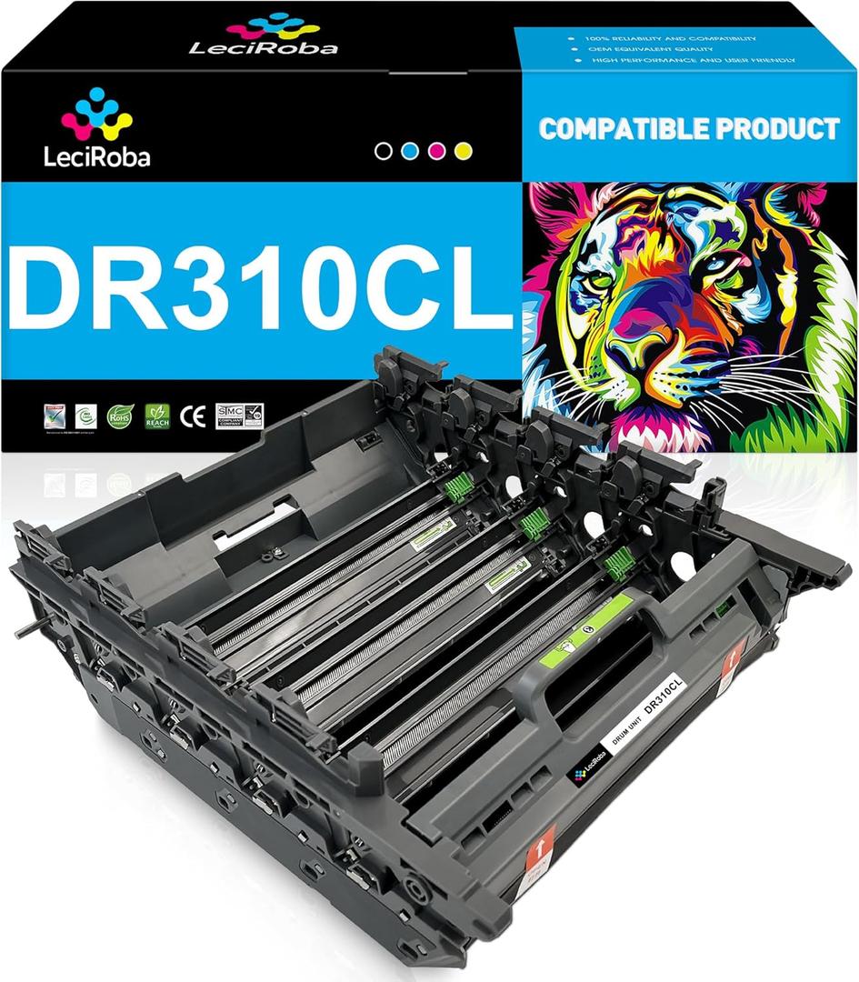 LeciRoba DR310CL Compatible Imaging Drum Unit for Brother DR-310CL Drum Unit for Brother HL-4150CDN HL-4570CDW HL-4570CDWT MFC-9460CDN MFC-9560CDW MFC-9970CDW Printer (Not Toner, B/C/M/Y)