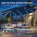 SUPERJARE 15ft Large Patio Umbrella with Base included, Double Sided Outdoor Umbrella with Solar Lights, Pool Umbrella with Fade Resistant Canopy for Deck, Porch, Yard, Balcony, Navy Blue