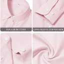 Button Down Shirts for Women Cotton Oxford Shirts Long Sleeve Dress Shirts Collared Blouses Work Casual Solid Tunic Tops (Pink, XL)