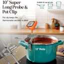 Digital Candy Thermometer with Pot Clip, 10" Long Stainless Steel Probe, Instant Read Kitchen Thermometer for Cooking, Baking, and Candy Making (Orange)