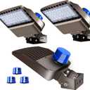 22500lm LED Parking lot Light Trunnion Dusk to Dawn 150W LED FloodLights Outdoor Wall Mount Security Commercial 85-277V IP65 Waterproof 5500K Shoebox Barn Light for Yard,Street 3 Pack