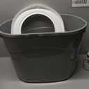 IRIS USA Large Top Entry Cat Litter Box with Lid Enclosed Covered Hooded Design Litter Catching Scatter Shield Pan Dog Proof Pet Proof Scoop Included Odor Control for Indoor Cats Kittens Gray/White