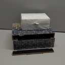 Deco 79 Mother of Pearl Shell Geometric Handmade Decorative Box Square Mosaic Storage Decorative Keepsake Box with Beige Accents, Set of 2 Storage Box 12", 8"W, Gray