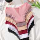 ALL OF ME Women Cotton Underwear Sexy Criss Cross Lace Trim Low Rise Cheeky Bikini Panties 6 Pack