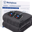 Westinghouse Electric Blanket Queen Size, Super Cozy Soft Flannel 84"" x 90"" Heated Blanket with 10 Fast Heating Levels & 112 AutoOff, Machine Washable, ETL&FCC Certification, Charcoal