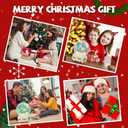 Christmas Snow Globe Ceramic Base LED Light Musical Gingerbread Man House Snowflakes (Beige)