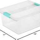 Sterilite Deep Clip Box, Stackable Small Storage Bin with Latching Lid, Plastic Container to Organize Paper, Office, Home, Clear Base and Lid, 1-Pack