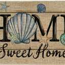 Artoid Mode Sea Shell Home Sweet Home Summer Doormat, Home Decor Low-Profile Switch Rug Door Mat Floor Mat for Indoor Outdoor 17x29 Inch