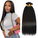 Straight Bundles 1b Straight Bundles 24 26 28 Inch CnumGunm Unprocessed Brazilian Natural Color Human Hair Bundle