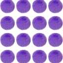 PATIKIL 3.2 Inch Faux Fur Pom Poms for Hats, 16 Pcs Soft Faux Rabbit Fur Large Fluffy Pompom Balls with Elastic Loop for DIY Crafts Keychains Removable Knitting Accessories, Dark Purple