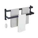 Xiarnotogi Double Towel Bar Towel Racks for Bathroom, Bath Towel Holders Wall Mount, Stainless Steel Towels Shelves Towel Rail, 2-Tiers (Matte Black, 24 Inches)