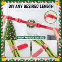 200 Pcs Christmas Garland Ties 12'',10'',8'',4' Nylon Garland Ties Reusable Garland Holders for Railing Adjustable Holiday Garland Ties Hook and Loop for Christmas Tree Wreath Stairways Railings (Red)