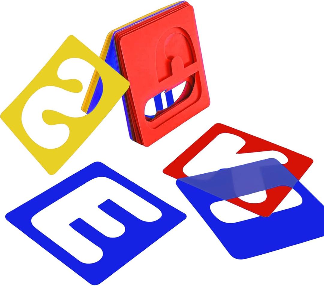 TecUnite 26 Pieces Alphabet Stencils Set Plastic Letter Stencils for Painting Learning, DIY Craft Decoration (3 x 3 Inches)