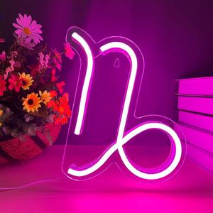 The Zodiac Horoscope Neon Sign, Capricorn LED Neon Signs for Wall Decor, Astrology Zodiac Horoscope Neon Lights Beautiful Spiritual, Birthday Party, Home Kids Room Decor Capricorn