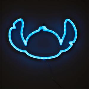 Disney Stitch Neon LED Wall Art  6.8" x 11" Figural Light-Up Hanging Dcor for Kids Bedroom or Playroom, Fun and Vibrant Room Accent