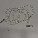 Phone Crossbody Chain Cell Phone Lanyard,Universal Leather+Metal Shouder Strap with Phone Tether Patches (V)