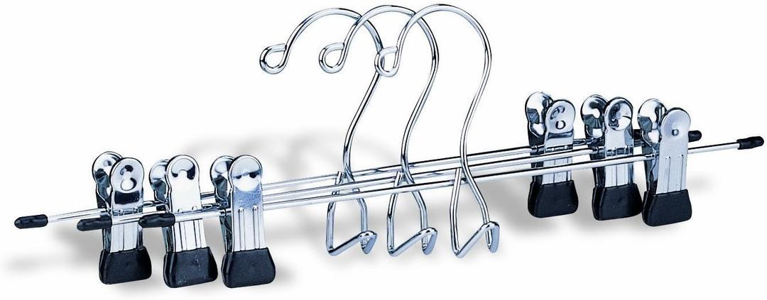 Organize It All Add-On Chrome Skirt and Plants Clothing Hanger with Clips (3 Pack)