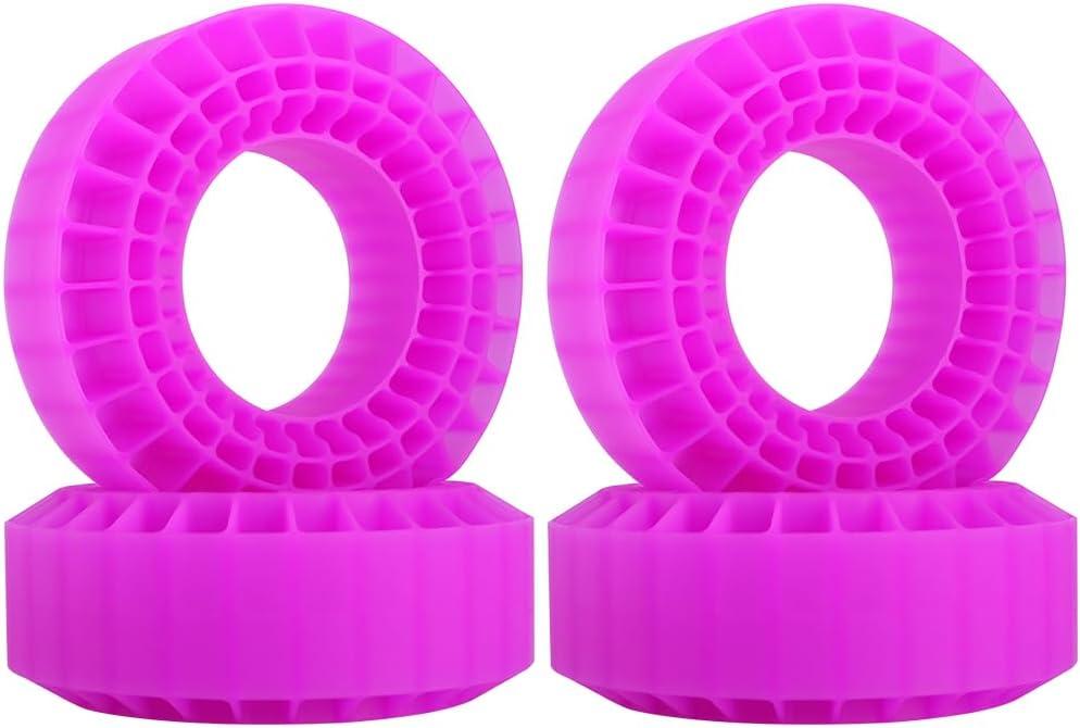 GLOBACT 1.9 Silicone Tire Inserts Fit 118-122mm 1.9" Wheel Tires Waterproof Inserts for 1/10 RC Crawler Car (4Pcs Purple)
