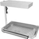 Commercial French Fry Warmer with Fixed Stand Food Heat Lamp Countertop Dump Station