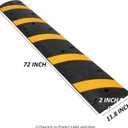 Garvee Speed Bump, 2 Pack 6 Ft Rubber Speed Bumps for Asphalt Road Driveway, 25000 lbs Load Capacity Modular Cable Ramps Cable Protector Ramp Hose Protector Ramp with 2 Cord Channel