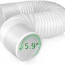 Air Conditioner Exhaust Vent Hose - 5.9" Diameter, 80" Length, Angooni Universal Counter-Clockwise Air Vent Compatible with Honeywell, Whynter, Frigidaire, LG, Delonghi Toshiba, Delonghi, JHS