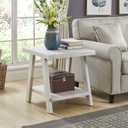 Roundhill Furniture Athens Contemporary Wood Shelf End Table, White, Regular End Table, 1pc, 23.6"D x 22"W x 23.25"H