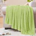 BEDELITE Fleece Blanket Twin Size  3D Ribbed Jacquard Soft and Warm Decorative Fuzzy Blankets  Cozy, Fluffy, Plush Lightweight Throw Blankets for Couch, Bed, Sofa(Cream Lime, 60x80 inches)