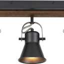 SEEBLEN 3-Light Kitchen Light Fixtures, Adjustable Ceiling/Wall Mount Spotlight, Industrial Black Track Lighting for Living Room, Dining Room, Hallway, Bathroom