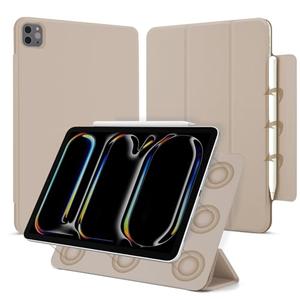 Dwopar for iPad Pro 13 inch Case M5/M4 2025/2024 (A2925/A2926/A3007), Auto Sleep/Wake and Magnetic Closure, Slim Trifold Stand Case, PU Leather Cover, Support Apple Pencil Pro, Oat Coffee