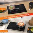 Empava Double/Dual Induction Cooktop 2 Burner, Shatter-proof Flat Glass Top, 18 Levels from 120F to 460F, 3 Preset Mode, Bulit-in/Countertop, 110~120 Volt Plug in Electric Stove for Kitchen, RV