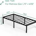 DiaOutro 18 Inch Twin Bed Frame Heavy Duty No Box Spring Needed Metal Platform with Maximum Storage, Easy Assembly, Noise Free, Black