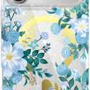 LONLI Hue - for iPhone 17 Pro Magnetic Case - [Compatible with Magsafe] - [Gold Ring] - Clear Cute Shockproof Protective Phone Cover for Girls and Women - Blue Flora (Azure Bouquet)