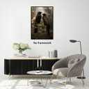 Dark Academic Wall Art Black Crow Poster Gothic Halloween Room Decor Raven Couple in Forest Canvas Print Vintage Rustic Wildlife Painting for Bedroom Living Room Dorm 16x24inch Unframed