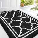 Buganda Indoor Door Mat, Dirt-Resistant and Absorbent Doormat, Anti-Slip, Low Profile Floor Mats for Inside Entryway, Front, and Back Door Entrance (32x20 Inches, Black)
