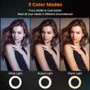 Olumiring Selfie Ring Light 3500K-8500K, Adjustable LED Ring Light with Clamp for Phone, Rechargeable Selfie Fill Light for Video Recording, Perfect for Phone Calls, Video Conferences and Makeup