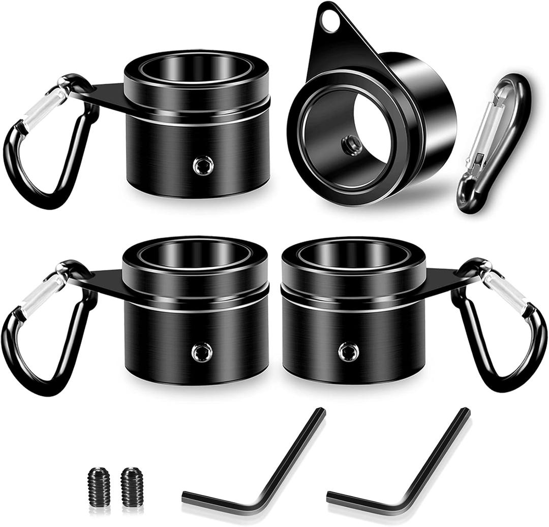 REERON 1" Flag Pole Rings Clips 360 Rotating Flagpole Swivels Clips Flag Mounting Rings - Aluminum Alloy Anti Furling Flagpole Rings Flag Parts Kit for 0.75-1.02 Inch Diameter Pole (Black - 4PCS)