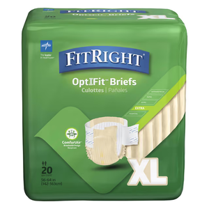 FitRight OptiFit Extra Incontinence Briefs, Extra Large - Case of 80