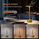 2 x Cordless Table Lamp Rechargeable, 5200mAh Battery Operated Table Light, 3 Color Stepless Dimming Portable Outdoor Touch Lamps for Patio Dining Office Bar Restaurant Hotel (Gold)