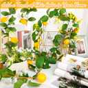 2 Pcs Artificial Lemon Flower Garland Vine, 14 Ft Fake Yellow Lemon Vines Silk Flowers Hanging Floral Garlands Decoration for Room Wall, Flower Themed Party, Wedding Supplies