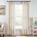 Jinchan Linen Curtains Natural Beige 84 inch 4 Panels for Bedroom Living Room Divider Sliding Door Patio Light Filtering Farmhouse Country Cottage Core Drapes Rod Pocket Back Tab(38W x 84L, Ecru)