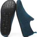 Adult Lightweight Slip-on Grip Indoor House Slippers Non-slip Barefoot House Home Shoes for Women Men (6-6.5 Women/4.5-5 Men, 2005bluecyan)