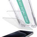 Smartish iPhone 15 Pro Screen Protector - 2-Pack Tempered Glass Screen Protectors - Tuff Sheet - 9H Easy Install Frame [Scratch Resistant] Case-Friendly- Dynamic Island for Apple iPhone 15 Pro