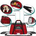 PetAmi Airline Approved Pet Carrier for Cats & Small Dogs, Soft Sided TSA Travel Carrier Bag with Sherpa Bed, Breathable Mesh Ventilation, Collapsible Bowl, Fits Under Seat, Up to 18 lbs, Large Red
