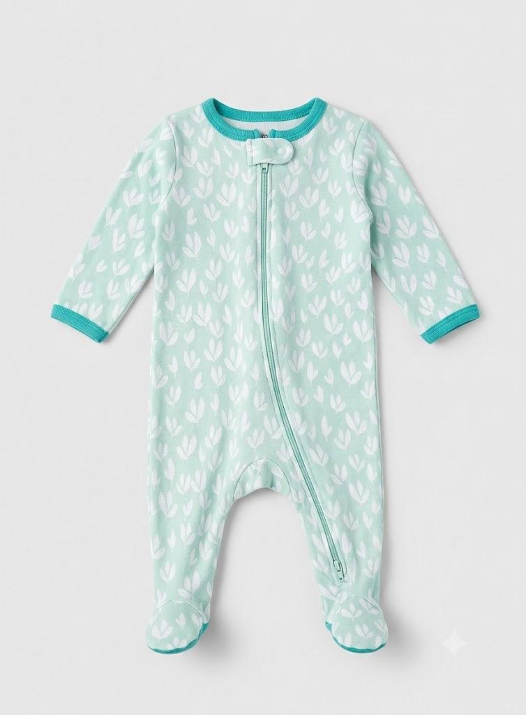  Unisex Baby Organic Cotton Footed Sleep & Play Pajamas Baby and Toddler Sleepers 0-3M