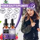 2 x Magnesium Glycinate with Potassium Supplement,Liquid Magnesium Glycinate 500mg Potassium Citrate 500mg, Magnesium Liquid Drops for Vascular, Bone, Heart, Muscle & Nerve Health,Non-GMO,Vegan