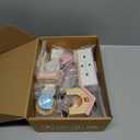 Wooden Dollhouse Furniture Set, Dollhouse Accessories and Furniture, with 7 Rooms 3 Dolls, Includes Patio Set & Dog Set, Doll House Furniture Toys Gift for Kids Boys Girls